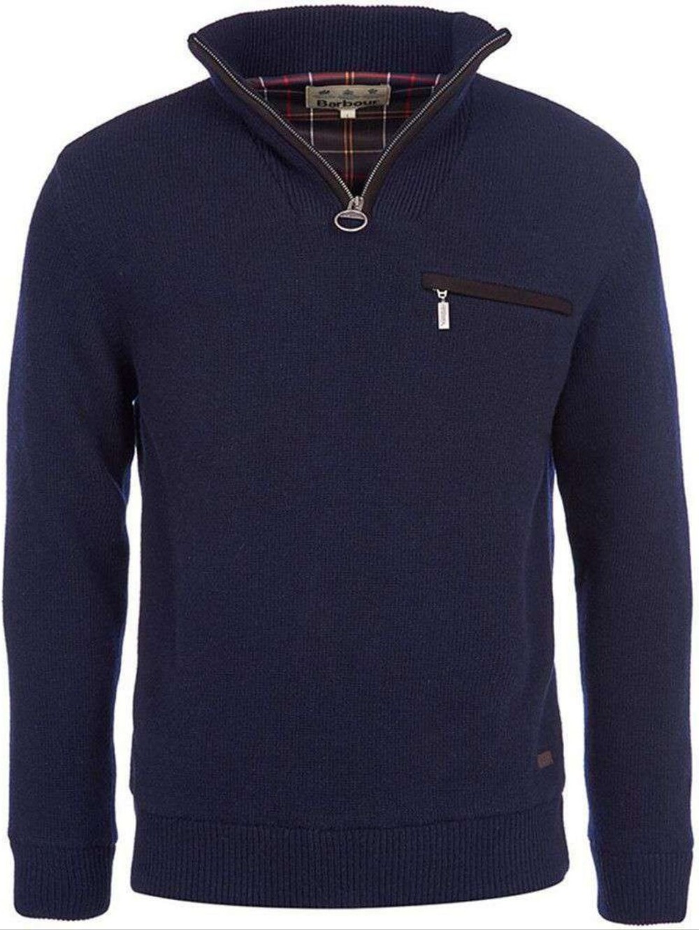 NWT Barbour Men's Ayton 1/2 Pullover Zip Navy Size L Old Money Wool Sweater